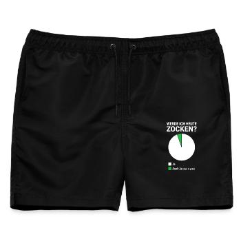 Lustiger Spruch Zocken Gamer - Männer Badeshorts - Schwarz - Vorne - AI Model Male 178 light (178cm)