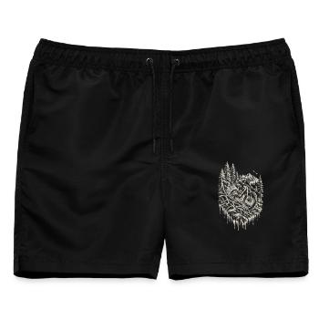 Mountainbike Downhill Trail Enduro Fahrer Geschenk - Männer Badeshorts - Schwarz - Vorne - AI Model Male 178 light (178cm)