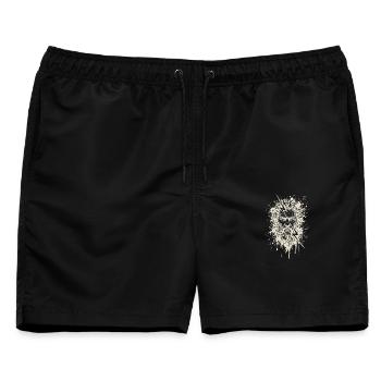 Zeus Blitz Creme Tinte Griechischer Gott - Männer Badeshorts - Schwarz - Vorne - AI Model Male 178 light (178cm)
