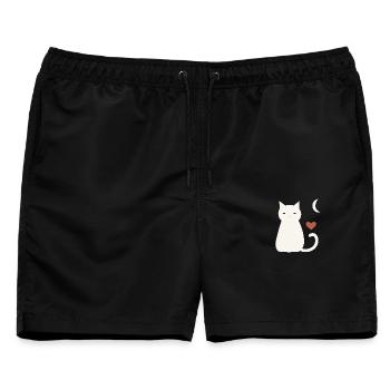 Halloween Katze Herren - Männer Badeshorts - Schwarz - Vorne - AI Model Male 178 light (178cm)