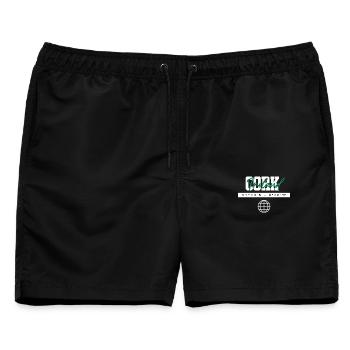 Cork Irland Koordinaten Reise Souvenir - Männer Badeshorts - Schwarz - Vorne - AI Model Male 178 light (178cm)
