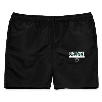 Galway Irland Koordinaten Reise Souvenir - Männer Badeshorts - Schwarz - Vorne - AI Model Male 178 light (178cm)