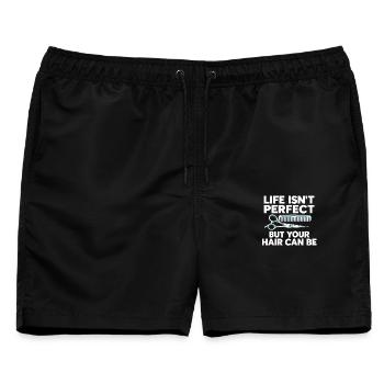 Friseur Friseur Friseur Friseur Friseur Salon - Männer Badeshorts - Schwarz - Vorne - AI Model Male 178 light (178cm)