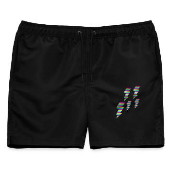 tri color flash blitz electro power - Männer Badeshorts - Schwarz - Vorne - AI Model Male 178 light (178cm)