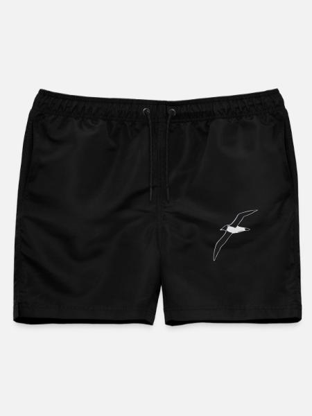 Albatros im Flug Graustufen Design - Männer Badeshorts - Schwarz