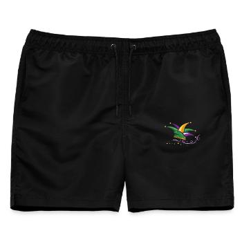 Narrenkappe Mardi Gras New Orleans Karneval - Männer Badeshorts - Schwarz - Vorne - AI Model Male 178 light (178cm)