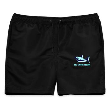 See, raubfische, badezimmersprüche - Männer Badeshorts - Schwarz - Vorne - AI Model Male 178 light (178cm)