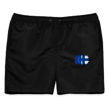 EU Stars Finnische Kreuzfusion - Männer Badeshorts - Schwarz - Vorne - AI Model Male 178 light (178cm)