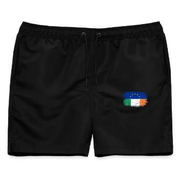 EU Italien Flagge Fusion - Männer Badeshorts - Schwarz - Vorne - AI Model Male 178 light (178cm)