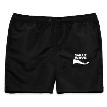 SALT WAVE - Männer Badeshorts - Schwarz - Vorne - AI Model Male 178 light (178cm)