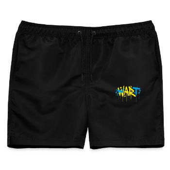 Art War Peace Make art not war - Männer Badeshorts - Schwarz - Vorne - AI Model Male 178 light (178cm)