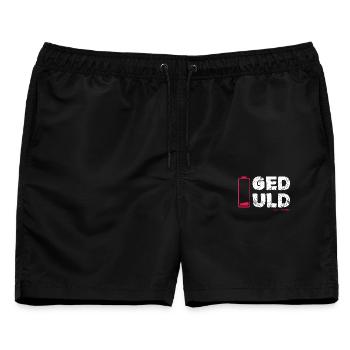 Geduld – nicht meine Kernkompetenz Statement - Männer Badeshorts - Schwarz - Vorne - AI Model Male 178 light (178cm)