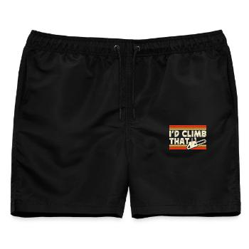 Lustiges Holzarbeiter Waldarbeiter Geschenk - Männer Badeshorts - Schwarz - Vorne - AI Model Male 178 light (178cm)