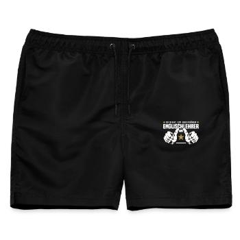 Englisch Lehrer - Männer Badeshorts - Schwarz - Vorne - AI Model Male 178 light (178cm)