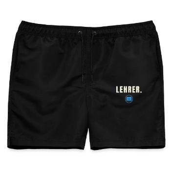 LEHRER. Minimalist Job Success Edition - Männer Badeshorts - Schwarz - Vorne - AI Model Male 178 light (178cm)