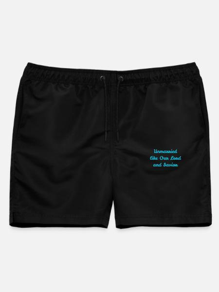 Unverheiratet wie unser Herr - Männer Badeshorts - Schwarz