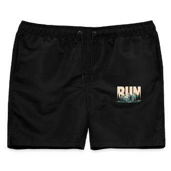 Trailrunning - Männer Badeshorts - Schwarz - Vorne - AI Model Male 178 light (178cm)