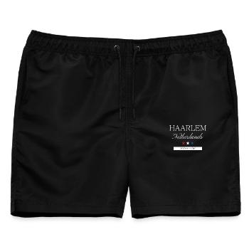 Haarlem Niederlande Souvenir Reise minimalistisch - Männer Badeshorts - Schwarz - Vorne - AI Model Male 178 light (178cm)