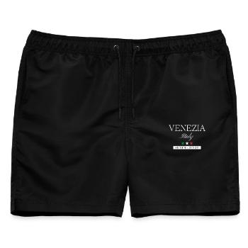 Venedig Italien Souvenir – Reise minimalistisch - Männer Badeshorts - Schwarz - Vorne - AI Model Male 178 light (178cm)