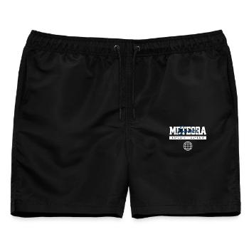 Meteora Griechenland Koordinaten Reise Souvenir - Männer Badeshorts - Schwarz - Vorne - AI Model Male 178 light (178cm)