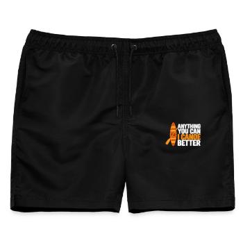 Kanu, Kanu, Kajak, Wilderness River Kunst, - Männer Badeshorts - Schwarz - Vorne - AI Model Male 178 light (178cm)