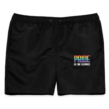LGBT Pride Month - Pride ist für alle da - Männer Badeshorts - Schwarz - Vorne - AI Model Male 178 light (178cm)
