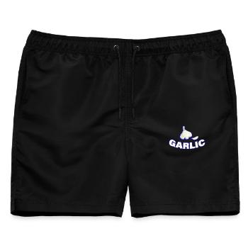 GARLIC - Männer Badeshorts - Schwarz - Vorne - AI Model Male 178 light (178cm)