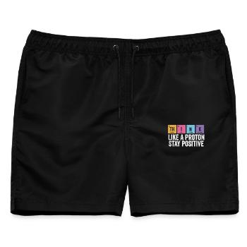 Physik Positiv Bleiben lustig - Männer Badeshorts - Schwarz - Vorne - AI Model Male 178 light (178cm)
