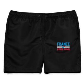Beer Pong France - Männer Badeshorts - Schwarz - Vorne - AI Model Male 178 light (178cm)