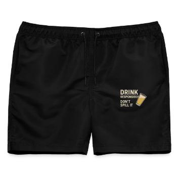 Trinken Sie verantwortungsbewusst - Männer Badeshorts - Schwarz - Vorne - AI Model Male 178 light (178cm)