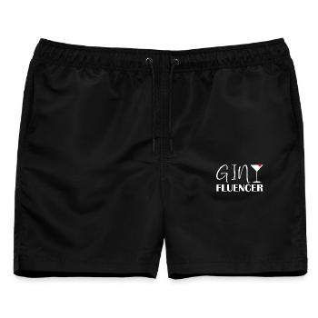 Ginfluencer Gin Statement Gin Trinker Spruch - Männer Badeshorts - Schwarz - Vorne - AI Model Male 178 light (178cm)