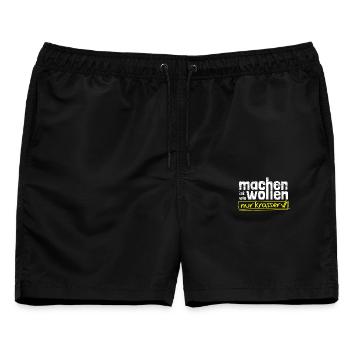 Machen ist wie wollen nur krasser - Männer Badeshorts - Schwarz - Vorne - AI Model Male 178 light (178cm)