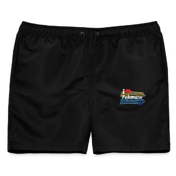 Ich liebe Fehmarn Küstenlook - Männer Badeshorts - Schwarz - Vorne - AI Model Male 178 light (178cm)