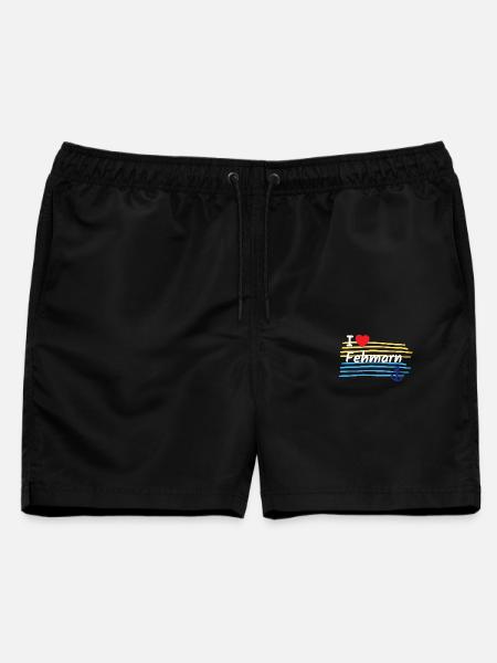 Ich liebe Fehmarn Küstenlook - Männer Badeshorts - Schwarz