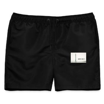 screw you - Männer Badeshorts - Schwarz - Vorne - AI Model Male 178 light (178cm)
