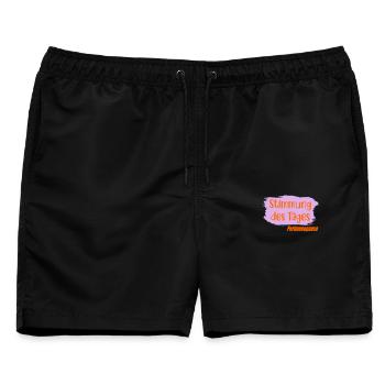 Stimmung - Perimenopause Wechseljahre - Männer Badeshorts - Schwarz - Vorne - AI Model Male 178 light (178cm)
