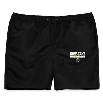 Konstanz Deutschland Koordinaten Reise Souvenir - Männer Badeshorts - Schwarz - Vorne - AI Model Male 178 light (178cm)