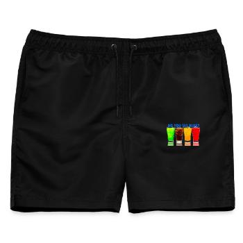 Do You See Blue? Farbige Getränke - Männer Badeshorts - Schwarz - Vorne - AI Model Male 178 light (178cm)