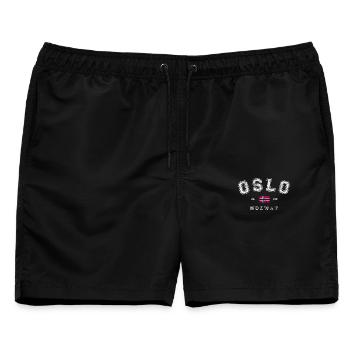Oslo Norway - Männer Badeshorts - Schwarz - Vorne - AI Model Male 178 light (178cm)