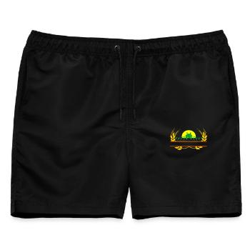 Ackertraktor Sonnenuntergang - Männer Badeshorts - Schwarz - Vorne - AI Model Male 178 light (178cm)