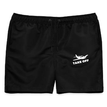TAKE OFF - Männer Badeshorts - Schwarz - Vorne - AI Model Male 178 light (178cm)
