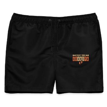 Opa Werdende Opa zum Ersten Mal - Männer Badeshorts - Schwarz - Vorne - AI Model Male 178 light (178cm)