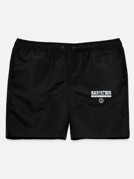 Karpathos Griechenland Koordinaten Reise Souvenir - Männer Badeshorts - Schwarz