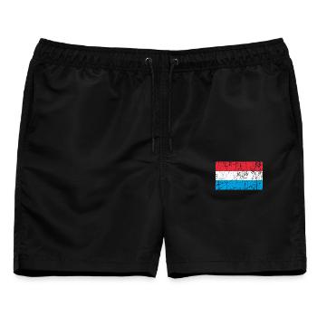 Luxemburg Luxemburg Luxemburg Fahne Flagge - Männer Badeshorts - Schwarz - Vorne - AI Model Male 178 light (178cm)