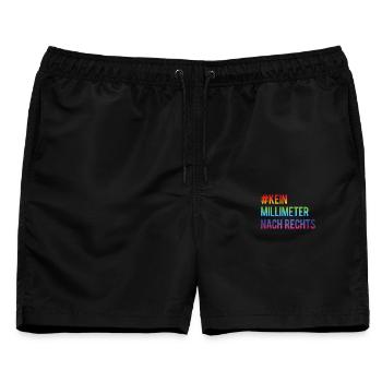 Kein Millimeter Nach Rechts Anti Rassismus - Männer Badeshorts - Schwarz - Vorne - AI Model Male 178 light (178cm)
