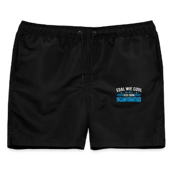 Egal wie cool du bist ich bin Fachinformatiker - Männer Badeshorts - Schwarz - Vorne - AI Model Male 178 light (178cm)