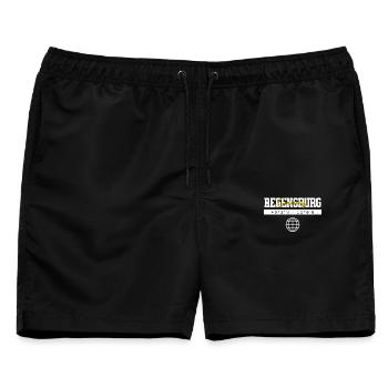 Regensburg Deutschland Koordinaten Reise Souvenir - Männer Badeshorts - Schwarz - Vorne - AI Model Male 178 light (178cm)