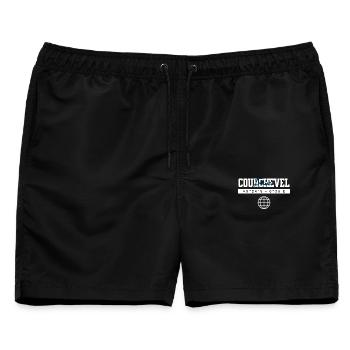 Courchevel Frankreich Koordinaten Reise Souvenir - Männer Badeshorts - Schwarz - Vorne - AI Model Male 178 light (178cm)