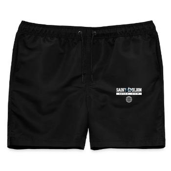 Saint-Émilion Frankreich Koordinaten Reise - Männer Badeshorts - Schwarz - Vorne - AI Model Male 178 light (178cm)