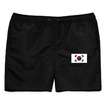 Korea Sud Flagge - Männer Badeshorts - Schwarz - Vorne - AI Model Male 178 light (178cm)
